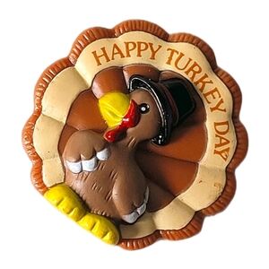 Vintage Russ Happy Turkey Day Thanksgiving Brooch Pin